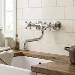 vintage-chrome-wall-mount-kitchen-faucet
